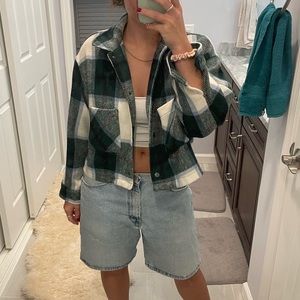 Cropped Flannel Shacket